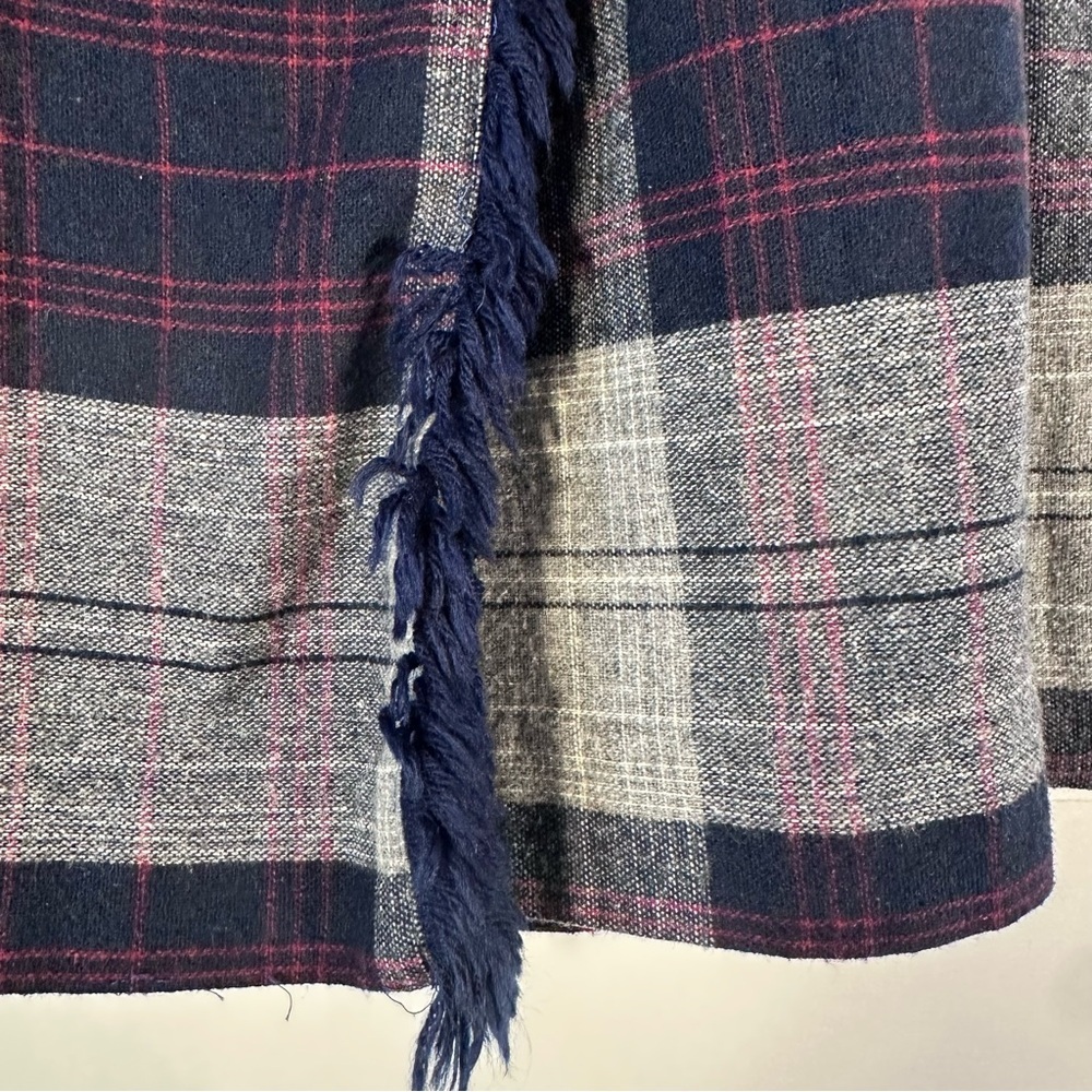 VTG Plaid A-Line Wrap Skirt - Navy, Red, and Gray - Picture 2 of 8